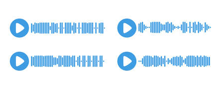 Recording of audio message template. UI element of audio record for smartphones. Vector illustration isolated in white backgroundのイラスト素材