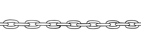 Chain seamless pattern. Handdrawn sketch of metal chains. Vector illustration isolated in white backgroundのイラスト素材