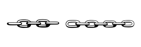 Chain as symbol of unity and cooperation. Sketch of metal chains. Vector illustration isolated in white backgroundのイラスト素材