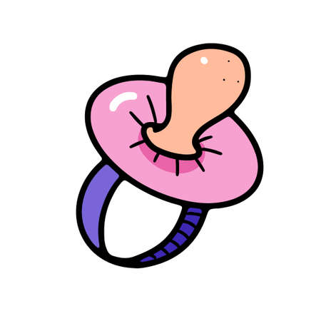 Baby pacifier vector illustration isolated on white background.のイラスト素材