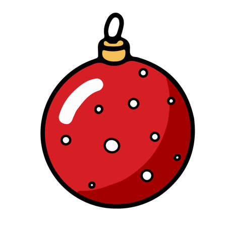 Round ball Christmas tree toy with polka dotsのイラスト素材