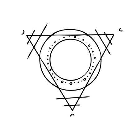 Esoteric geometric symbols. Celestial signs. Vector illustration.のイラスト素材
