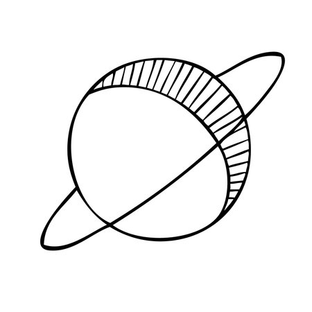 Esoteric planet symbol. Celestial signs. Vector illustration in hand drawn styleのイラスト素材