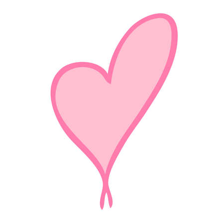 Simple hand drawn black line heart element. Vector illustrationのイラスト素材