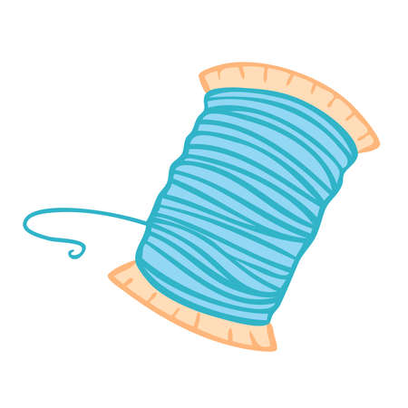 Spool of thread for sewing. Fashion designer tool.