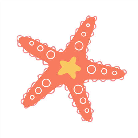 Starfish summer icon hand drawn in doodle style. Vector illustrationのイラスト素材