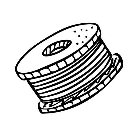Spool of thread for a sewing machine. Fashion designer tool.のイラスト素材