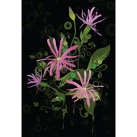 Pop art. Abstract ornament with flowers のイラスト素材