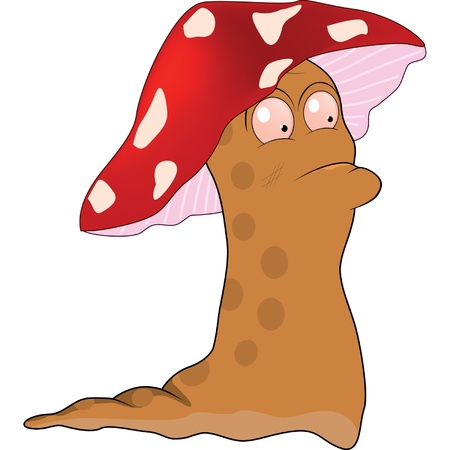 Snail a fly agaric.Cartoon. のイラスト素材