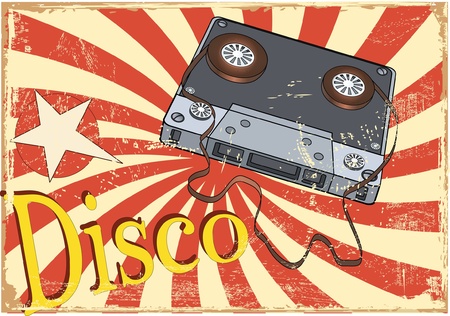 Audio cassette and the posterのイラスト素材