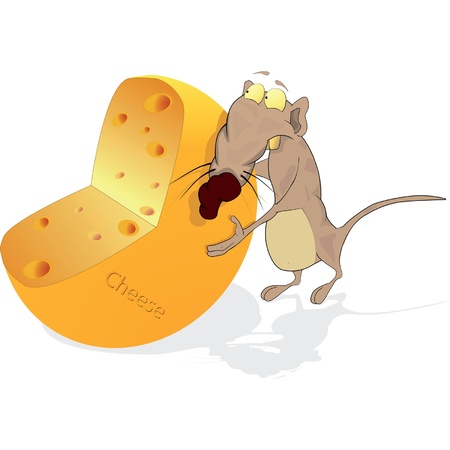 Rat and cheese . Cartoonのイラスト素材