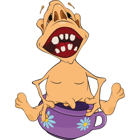 The child on a pot.Cartoon のイラスト素材