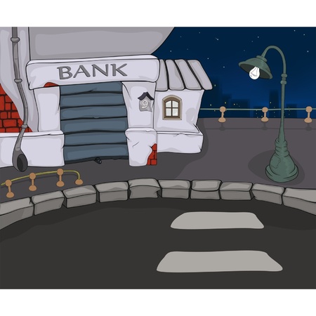 Night city. A landscape. Cartoon のイラスト素材