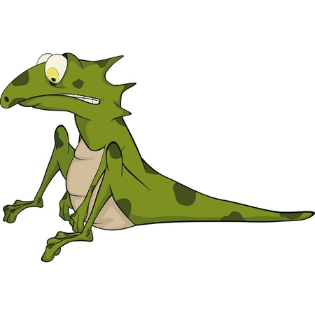 Green little lizard. Cartoon のイラスト素材