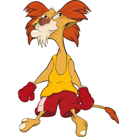 Lion the boxer. Fighter. Cartoon のイラスト素材