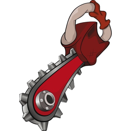 Chain saw. Cartoon のイラスト素材