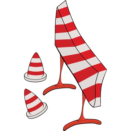 Traffic signs. A barrier. Cartoonのイラスト素材