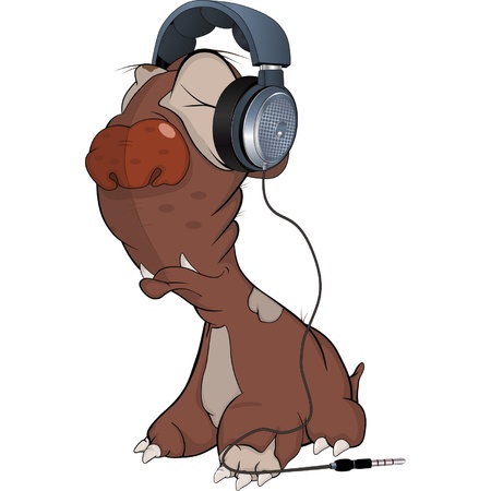 Dog and headphones. Cartoon のイラスト素材