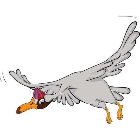 Flying goose. Cartoon のイラスト素材