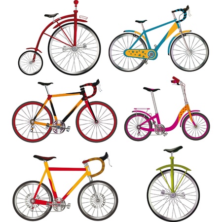 Clip-art.The complete set of bicycles のイラスト素材