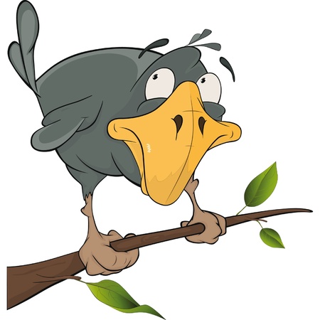 Raven from a fairy tale. Cartoon のイラスト素材