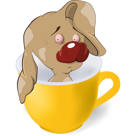 Puppy in a cupのイラスト素材