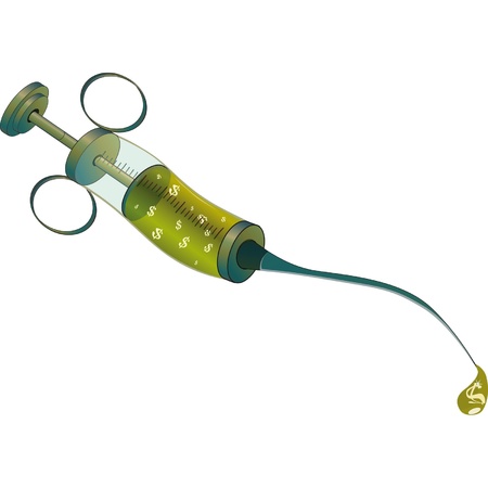 Medical syringe and money のイラスト素材