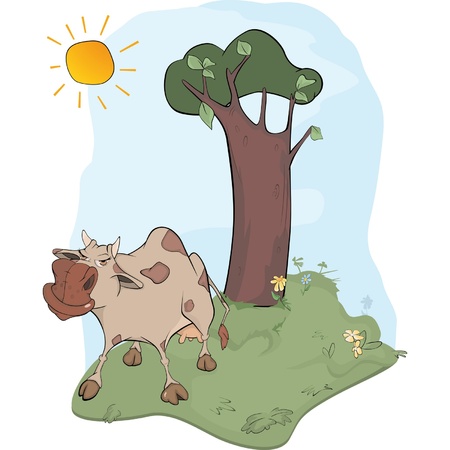Cow on a meadowのイラスト素材