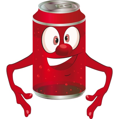 Cheerful metal tin for drinks. Cartoon のイラスト素材