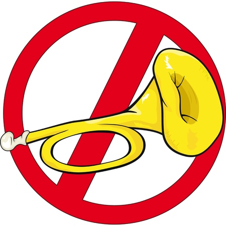 traffic sign horn illustration  Cartoonのイラスト素材