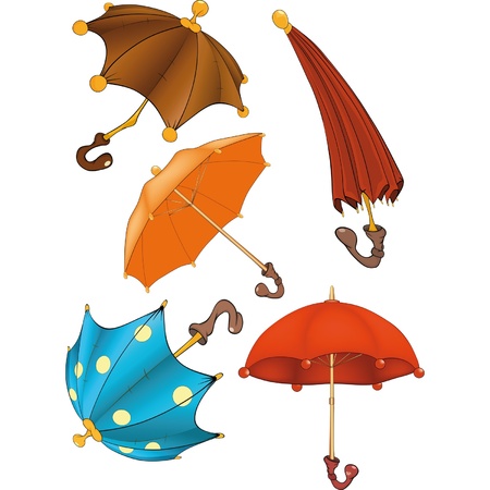 Complete set of umbrellasのイラスト素材