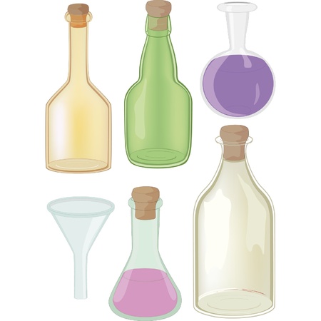 Bottles and chemical ware のイラスト素材