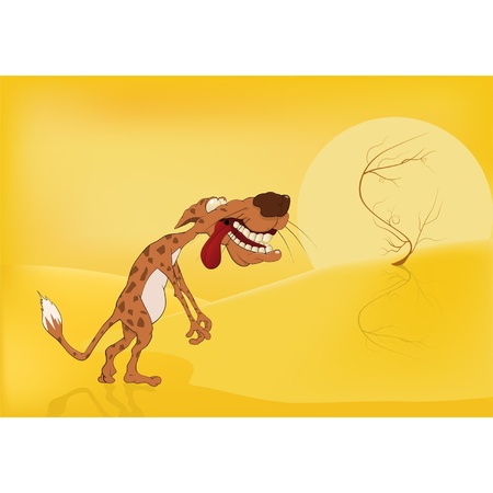 Cheetah and desert のイラスト素材