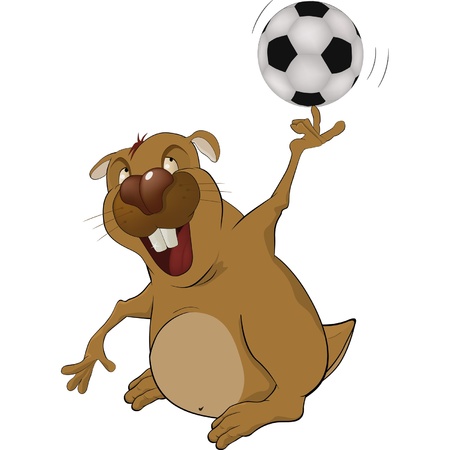The beaver the soccer playerのイラスト素材