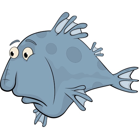 Deep-water fish. Cartoonのイラスト素材