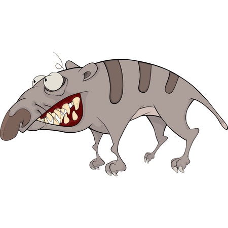 The striped monster  Raccoon  Cartoonのイラスト素材