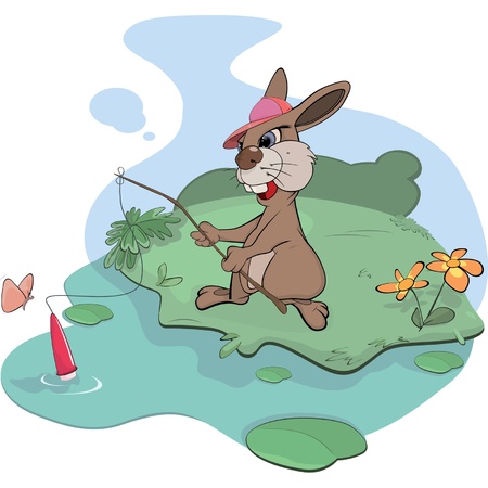 Rabbit the fisherman のイラスト素材