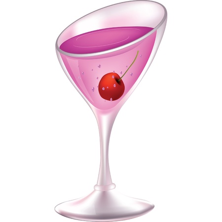 Cocktail with a cherryのイラスト素材