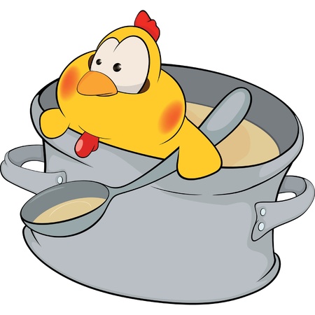 Chicken the cook cartoonのイラスト素材