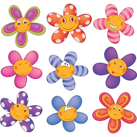 Cheerful small asterisks cartoonのイラスト素材