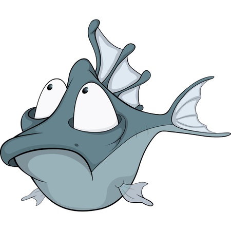 Deep-water fish. Cartoonのイラスト素材