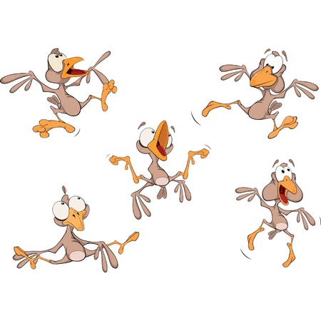 Sparrows. Clip-Art. Cartoonのイラスト素材