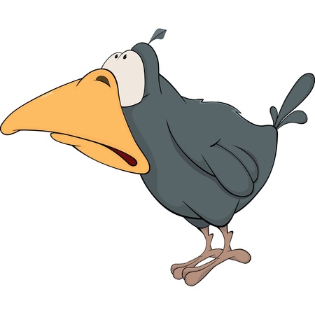 Sad a raven. Cartoonのイラスト素材