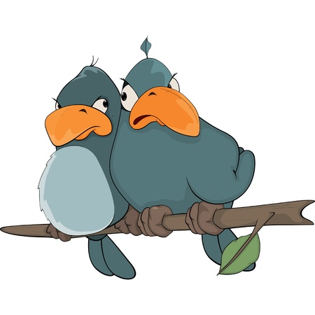 Birdies. Cartoonのイラスト素材