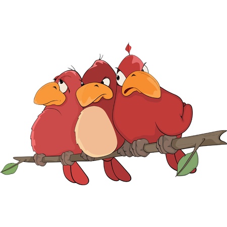  Red birds  Cartoonのイラスト素材
