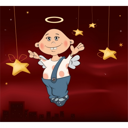 Christmas angel cartoon のイラスト素材
