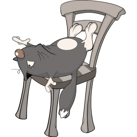 Cat on a chair  Cartoonのイラスト素材
