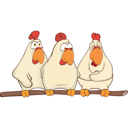 Hens cartoon のイラスト素材