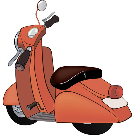 Motor scooter cartoon のイラスト素材