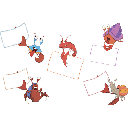 Set of crabs with the empty forms cartoonのイラスト素材